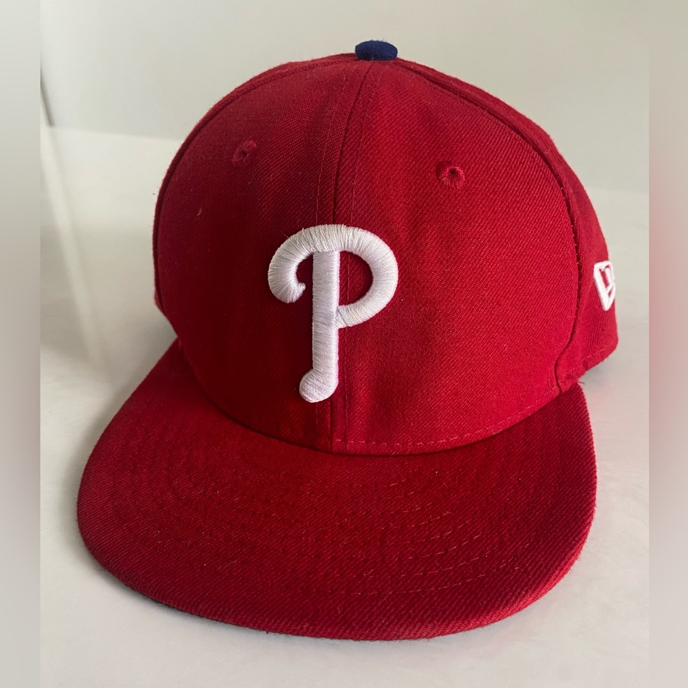 Philadelphia Phillies Hat MLB New Era‎ 59Fifty On Field Cap Hat Red Size 6 1/2